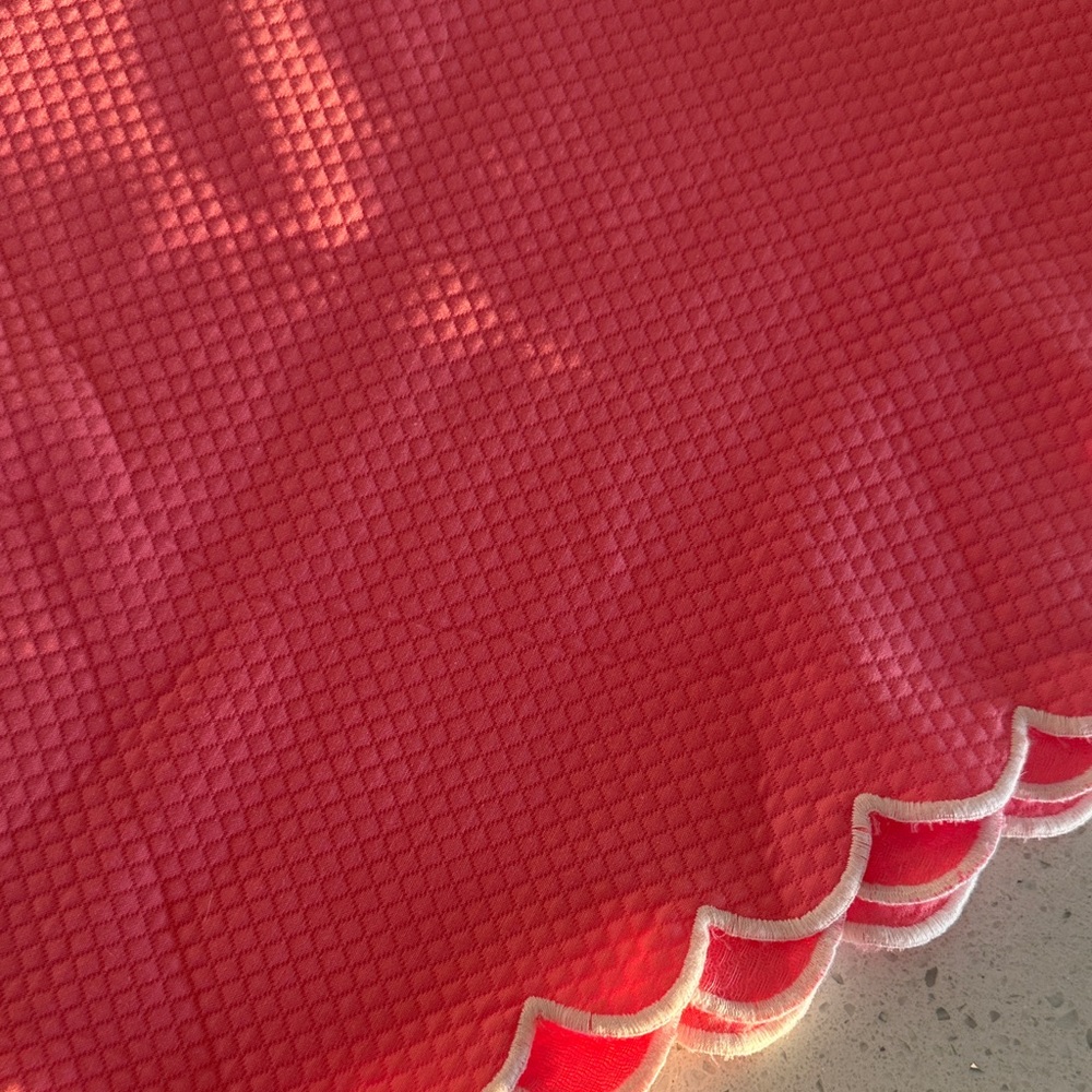 Neiman Marcus Bright Pink Scalloped Edge Textile